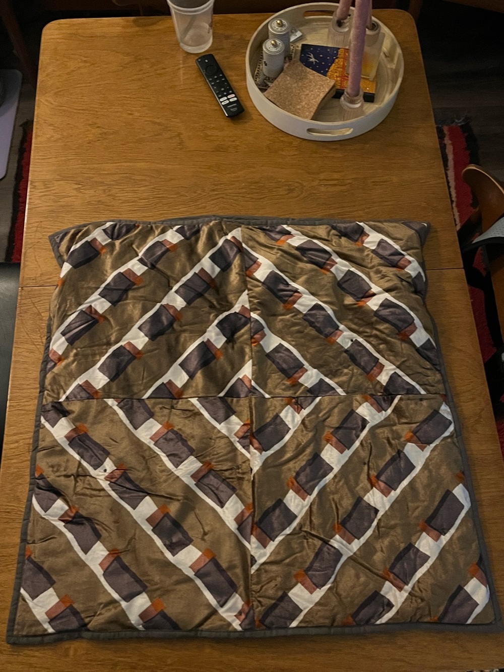 Geometric Pattern Quilted Throw Pillow Euro Sham